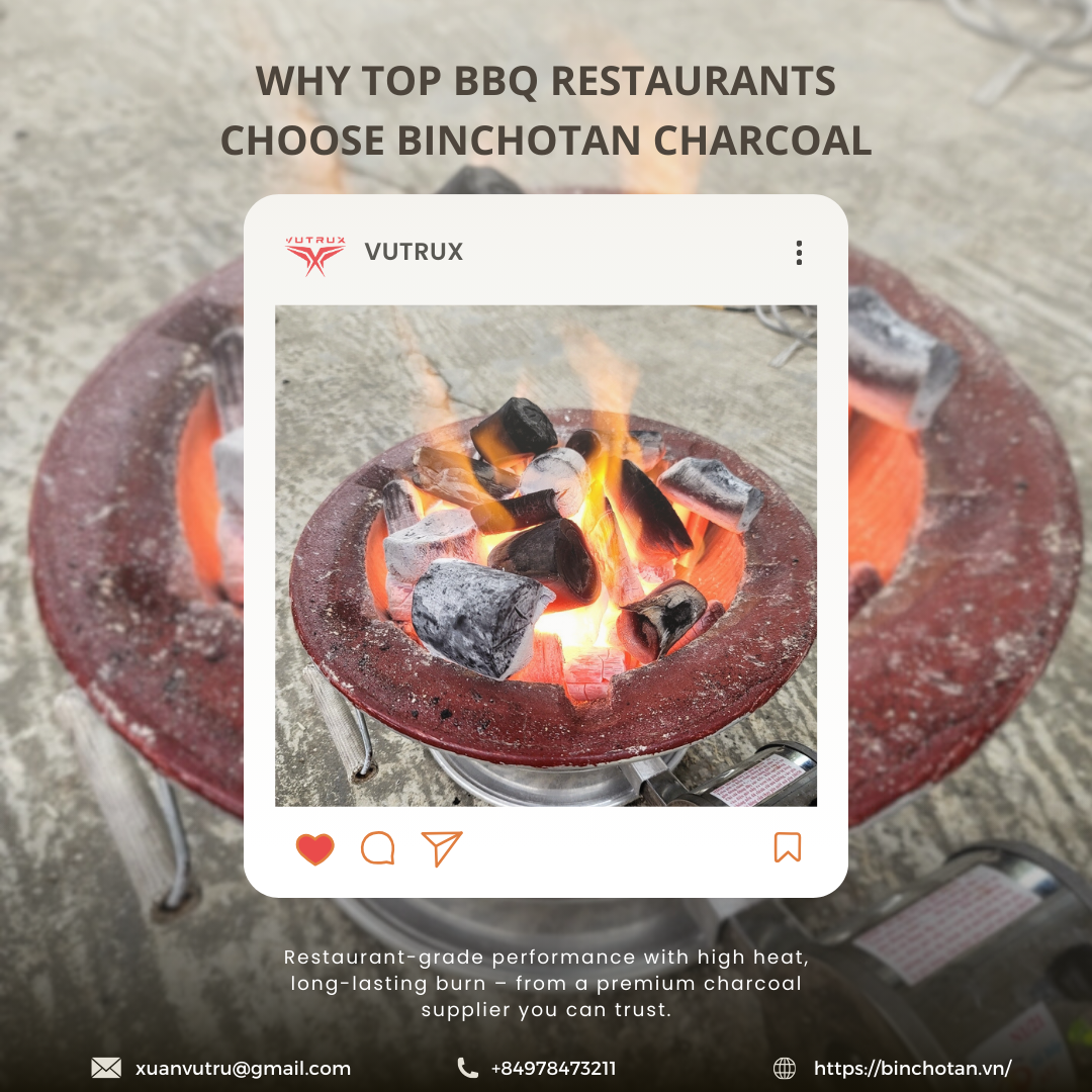 Grill using restaurant-grade charcoal with intense flames, showcasing the clean burn and superior performance of high heat long-lasting charcoal from a premium charcoal supplier offering wholesale Binchotan charcoal for professional BBQ use.