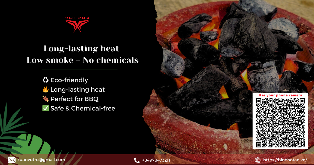 Premium charcoal supplier offering restaurant-grade charcoal and eco-friendly BBQ charcoal with high heat long-lasting charcoal performance, perfect for professional cooking.
