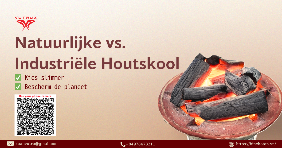 Afbeelding van natuurlijke houtskool en industriële houtskool die naast elkaar worden vergeleken, met nadruk op milieuvriendelijke BBQ-houtskool, restaurantkwaliteit houtskool, houtskool groothandel, houtskool in bulk voor export en industriële houtskoolvoorziening van een premium houtskoolleverancier.